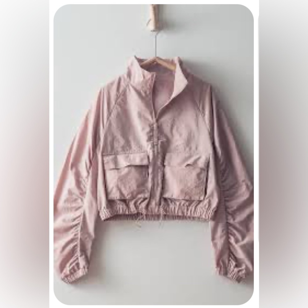 NWT Love Tree High Neck Pink Windbreaker Jacket - Light Pink